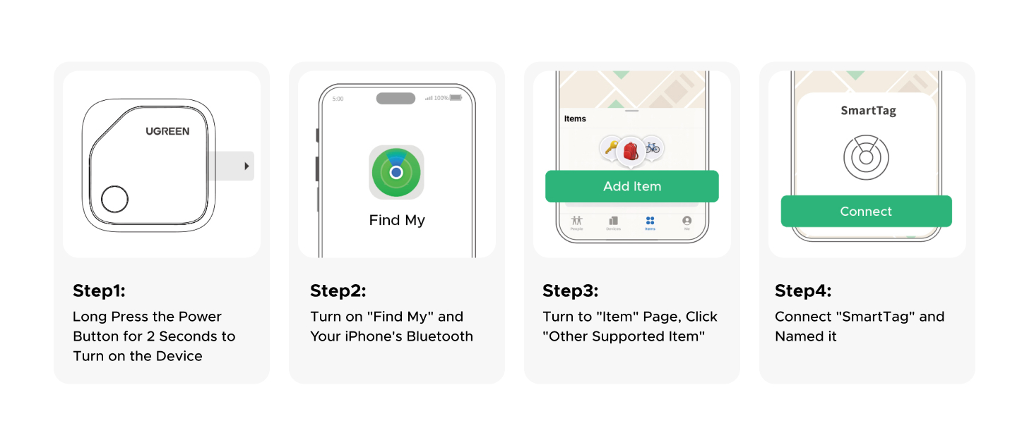 Finder Tag dùng cho thiết Apple Find My iOS Ugreen 45297 cao cấp