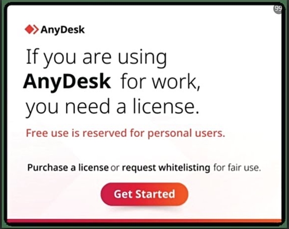 AnyDesk Lisans Uyarısı