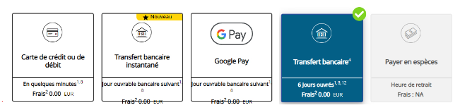 Méthodes de paiement