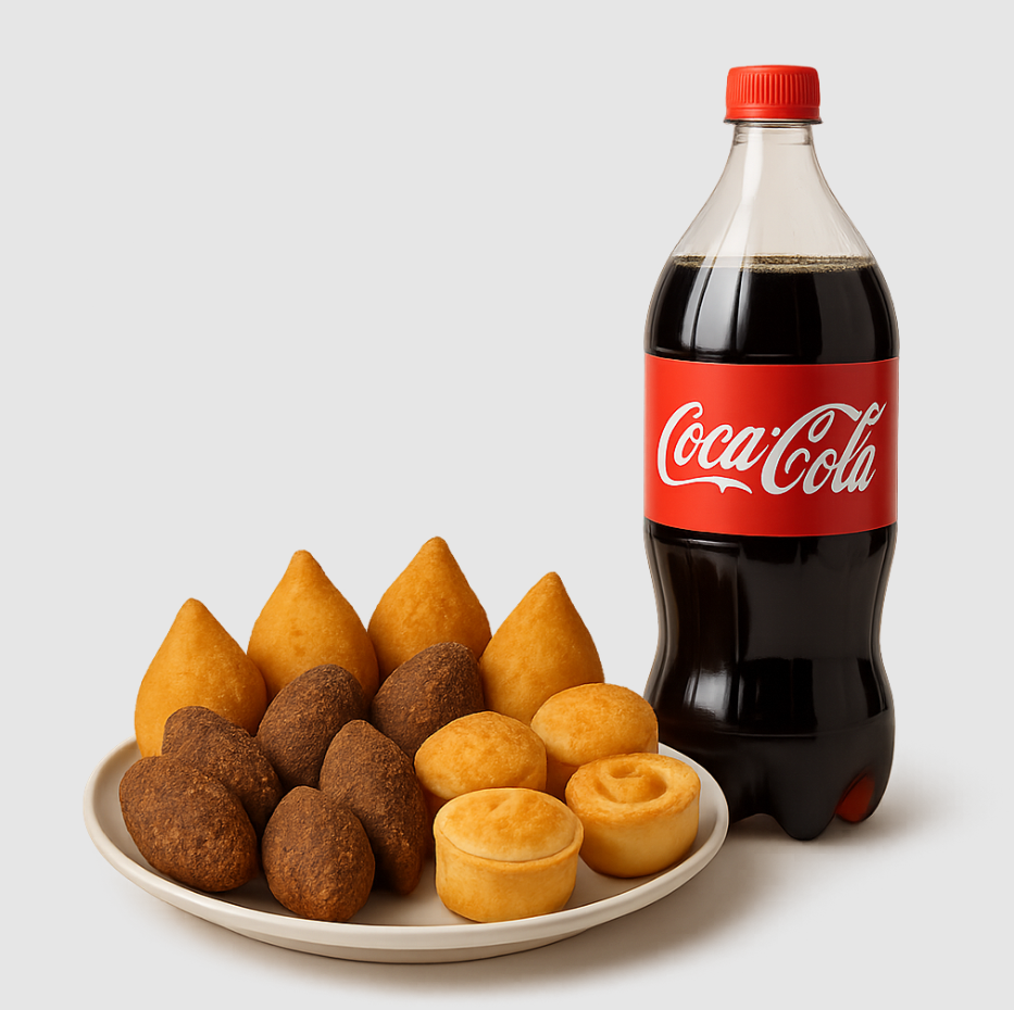 30 Salgados + Coca 600 ML