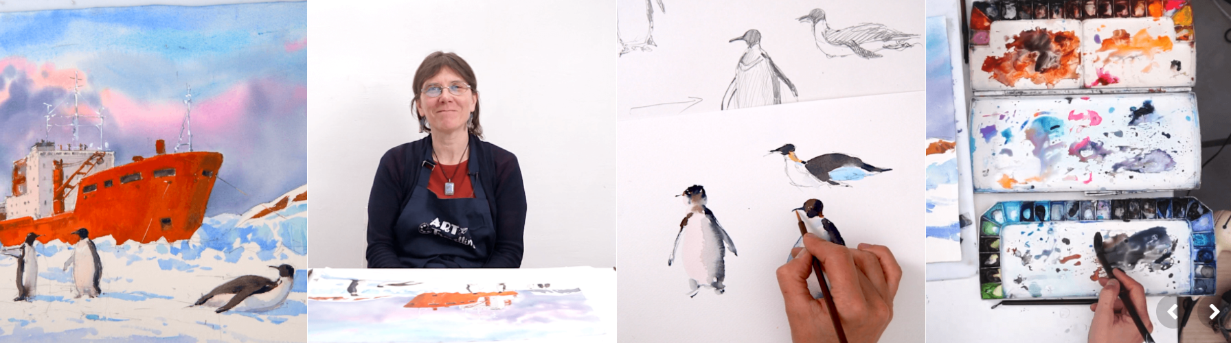 YJj2Nll6Q82tJWGIXAiuDQ Дизайн [lectoroom] Антарктический пейзаж с пингвинами акварелью (2024)