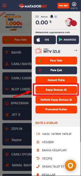 Kayıp bonusu mobil