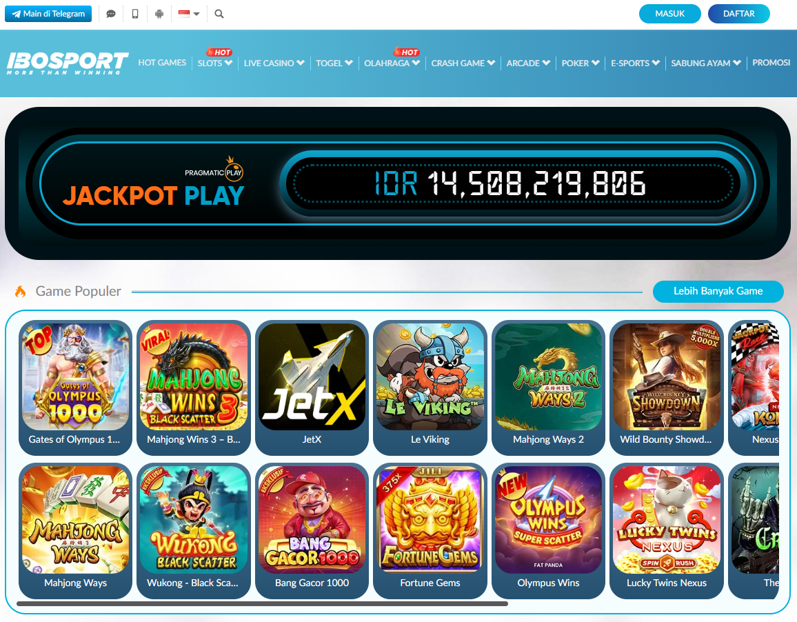 IBOSPORT: Situs Judi Slot Gacor & Sportsbook Resmi Gampang Menang